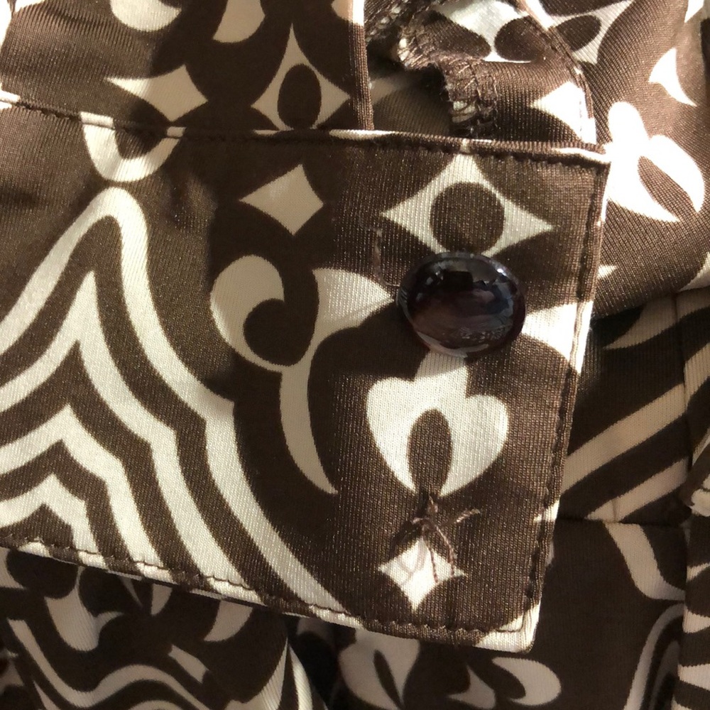 INC BROWN AND TAN SIZE LARGE PRINT DRESS - Picture 8 of 10